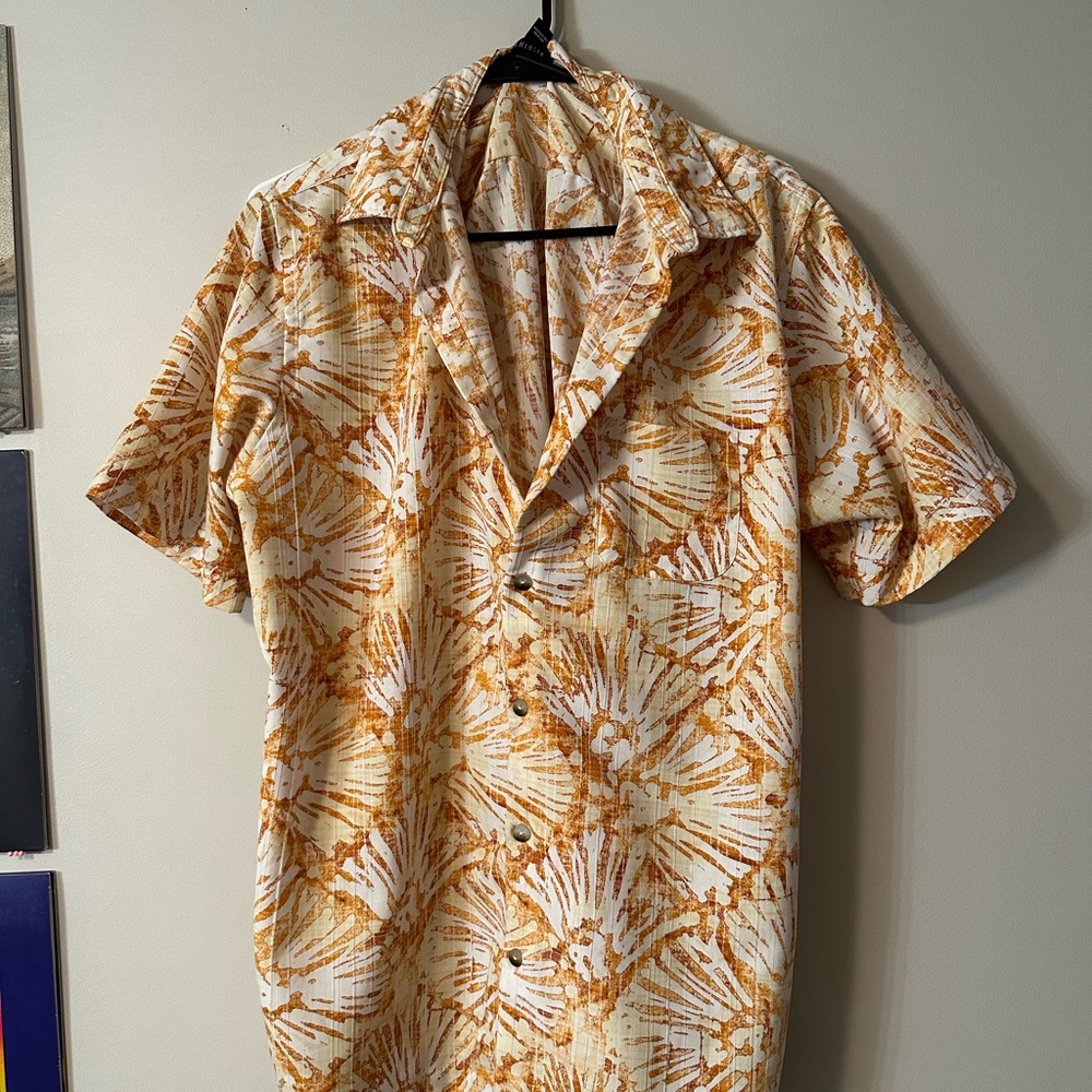 Tropical Yellow/Tangerine Button Shirt
